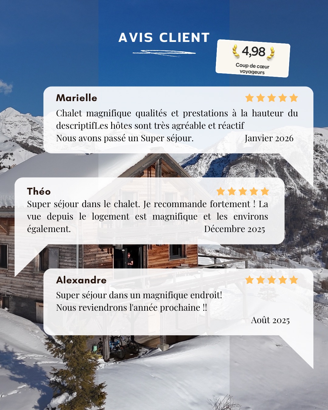 Avis client Chalet La Grande Ourse